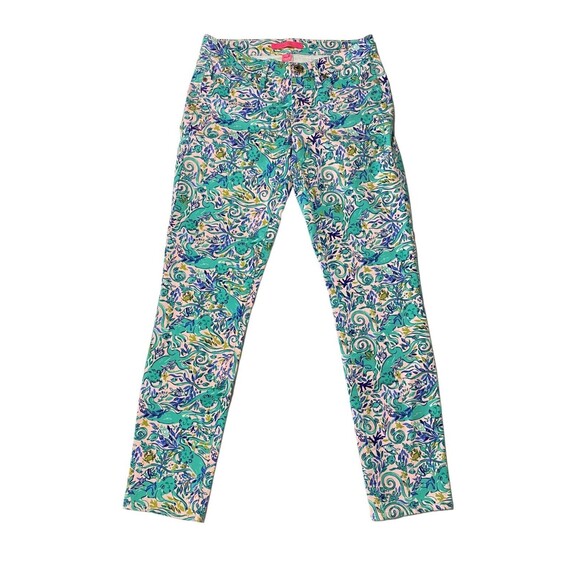 Lilly Pulitzer Women's South Ocean Skinny Pant Monkey Sea Melon Fig Size 4 NWOT - Picture 12 of 12